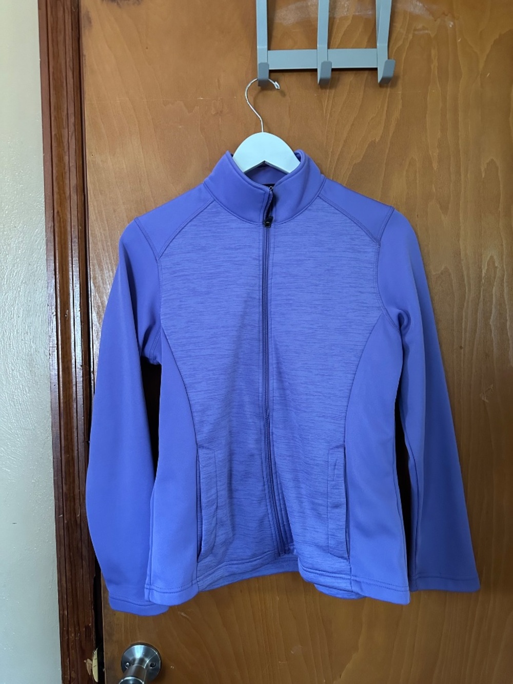 Devon & Jones Purple Mélange Fleece Full Zip Athletic Jacket S